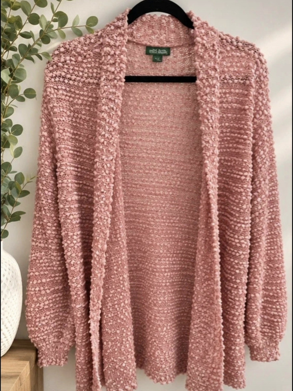 Wild Fable Pink Textured Open-Front Cardigan • Size Small Wt014